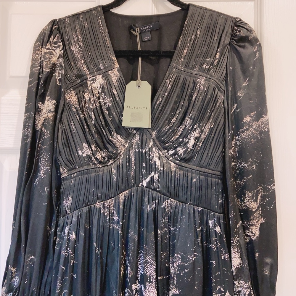 NWT $419 AllSaints Estelle Titania Floral Print Midi Dress - Picture 7 of 8